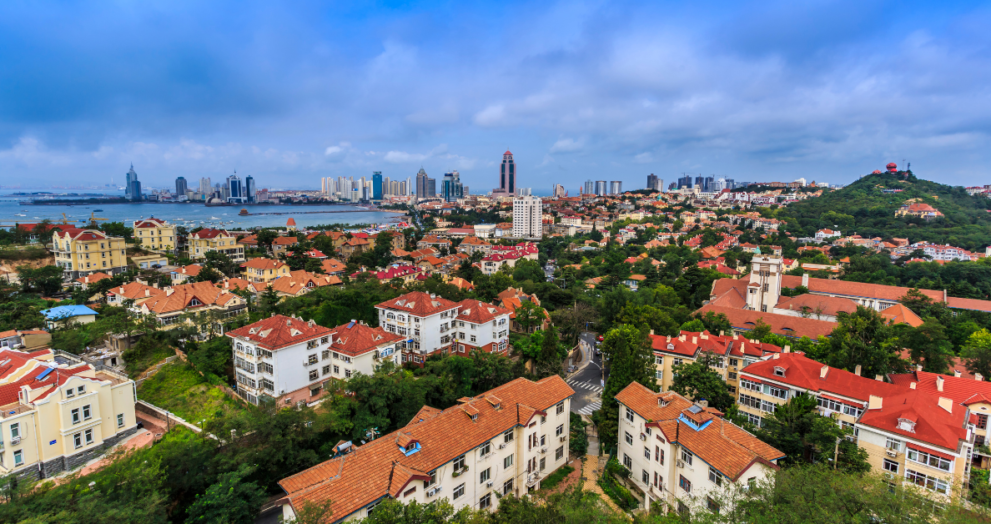 A picturesque view of Barcelia's historic old town with colorful buildings and cobblestone streets