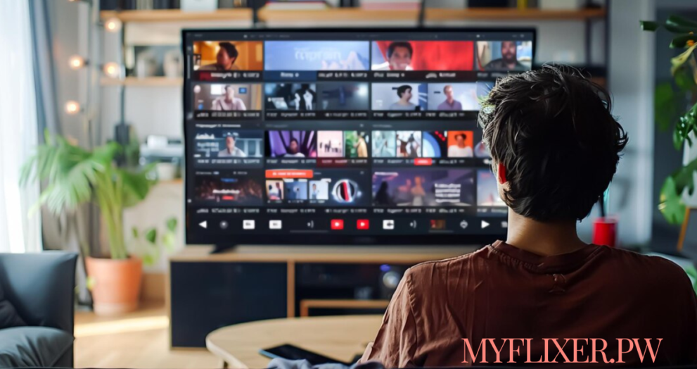 MyFlixer.pw streaming website interface with free movies and TV shows