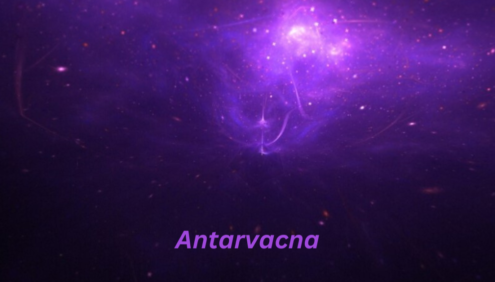 Symbolic representation of Antarvacna, showcasing introspection and interconnectedness through meditation and self-discovery