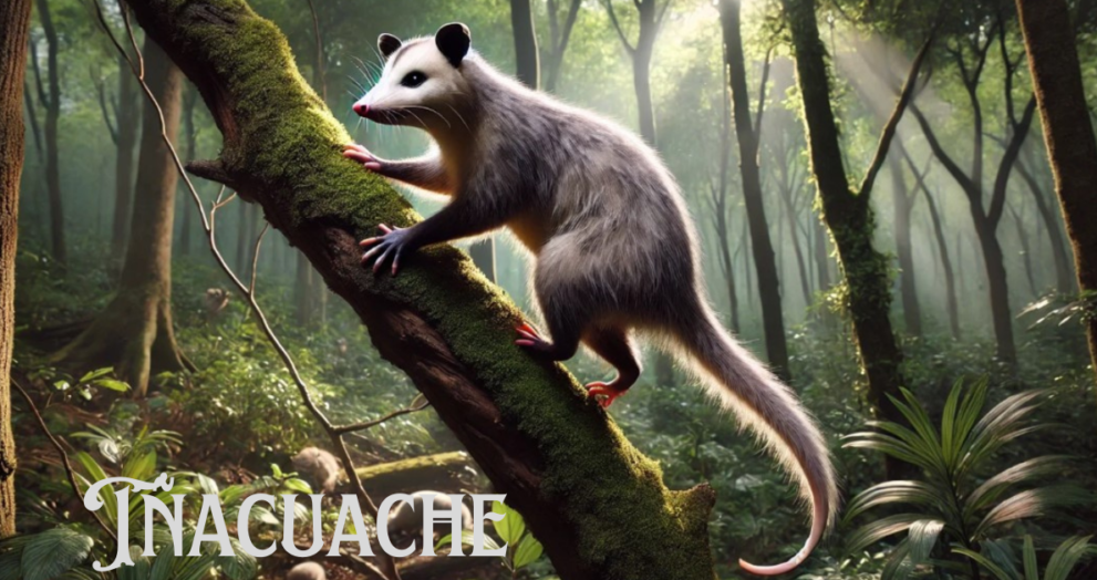 Tñacuache Mexican opossum in natural habitat