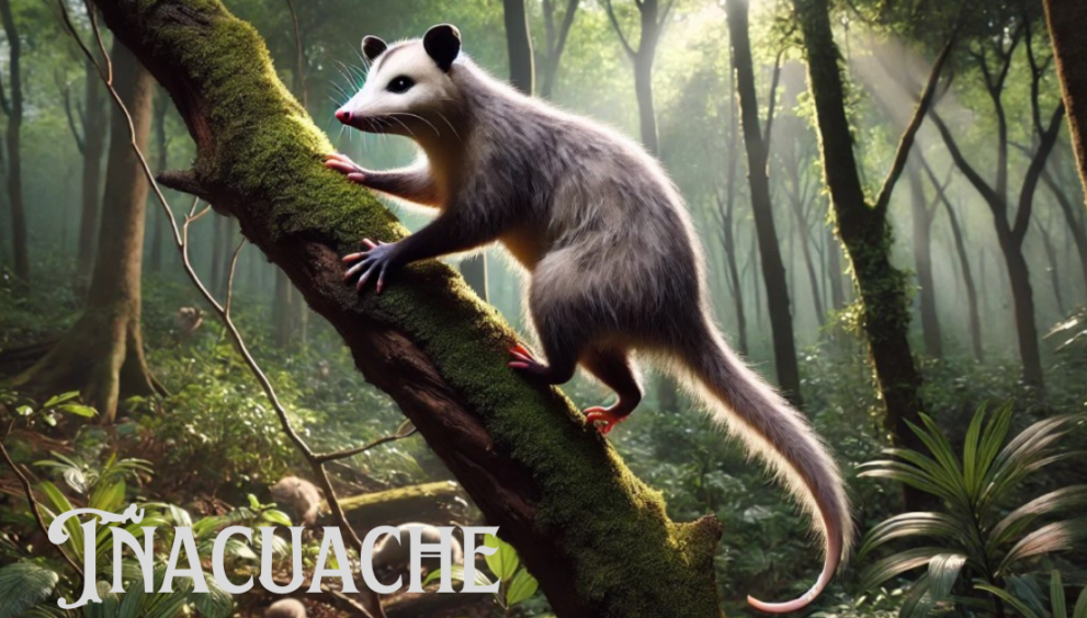 Tñacuache Mexican opossum in natural habitat