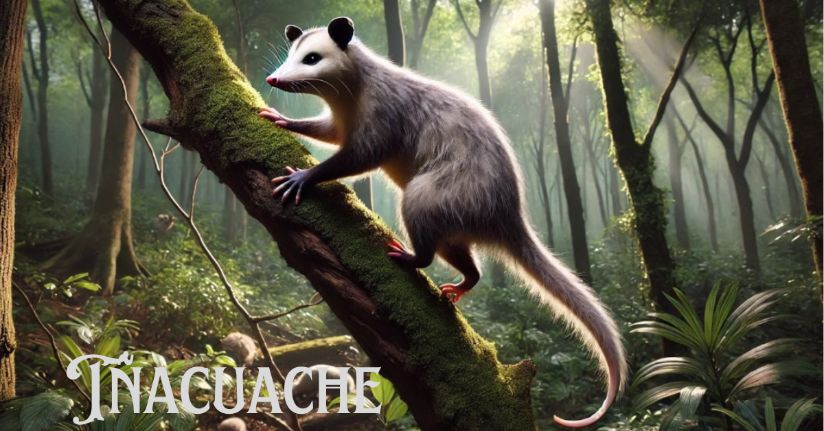 Tñacuache Mexican opossum in natural habitat