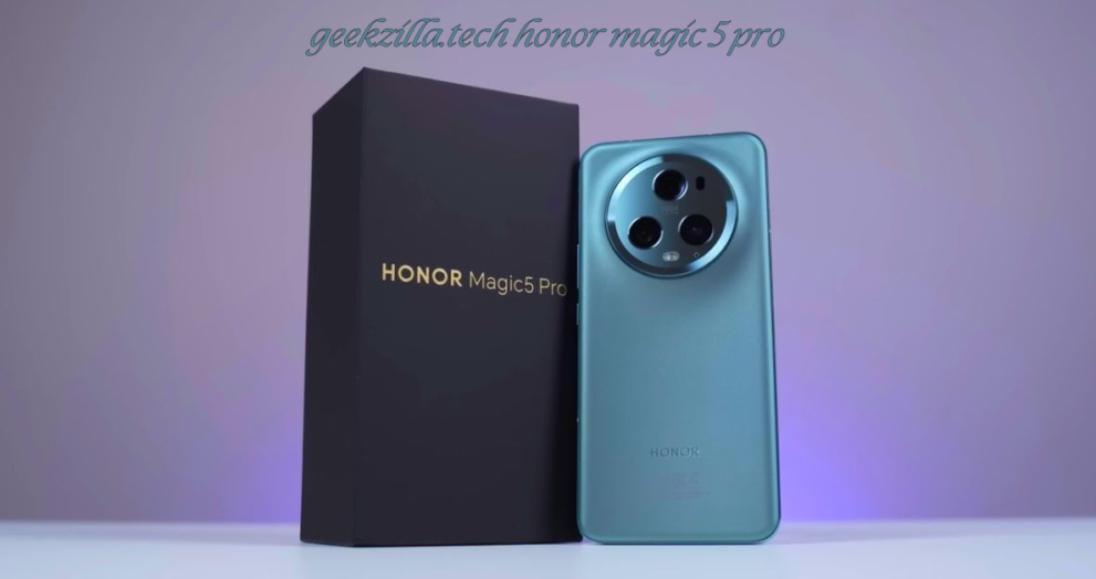 Honor Magic 5 Pro smartphone with sleek design and triple-camera setup